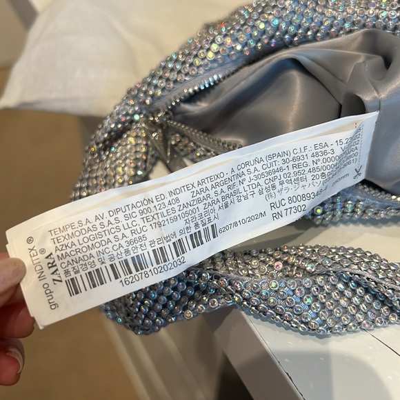 NWOT ZARA Crystal Sparkle Twist Handle Shoulder Bag - Picture 12 of 13